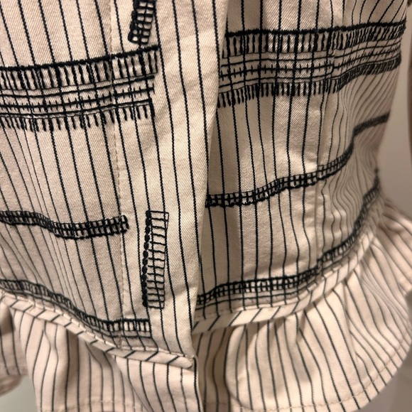 Kate Moss Topshop Cream Moto Jacket with Black Details - Picture 8 of 15